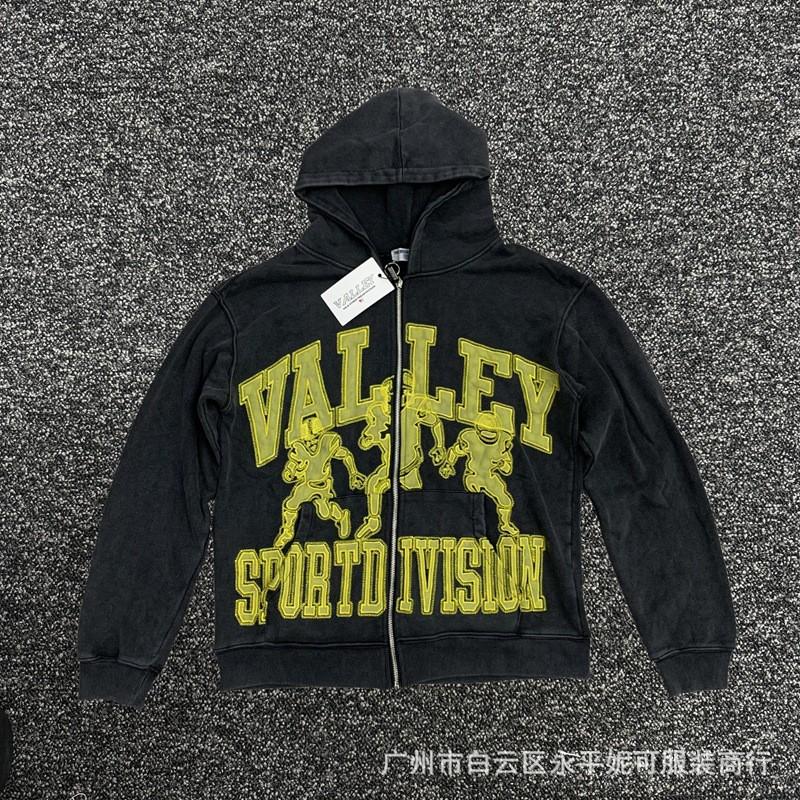 Premium Streetwear Hoodie With Rhinestone Embellishment Oversized Zip-Up Sweatshirt Men Cotton Blend Loose Fit
