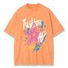 Graffiti Fashion Pentagram Prints Washed TShirt Women Cotton Oversize Tops Comfortable Distressed ONeck T Shirt Summer Clothes