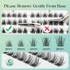 VYRILA Lash Extension Kit Wispy C Curl Lash Clusters Kit Hush 8-16mix Individual Lashes with Lash Bond and Seal Lash Tweezers