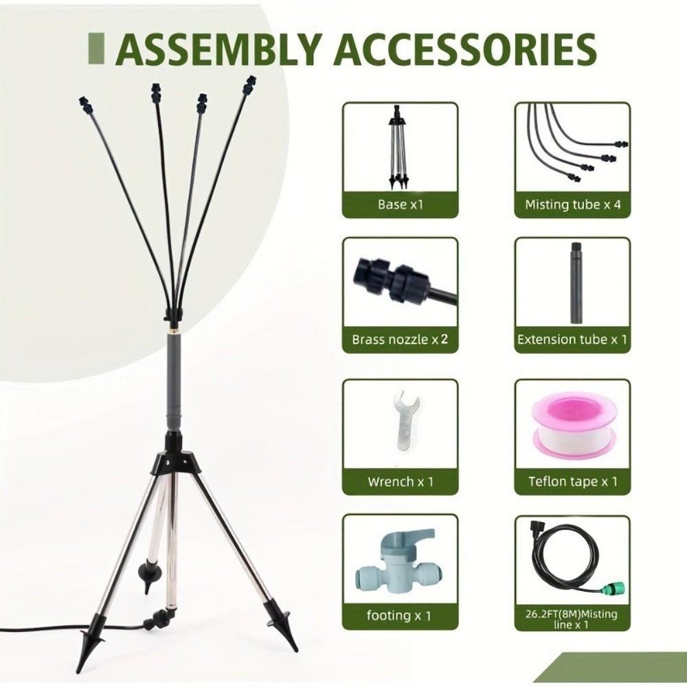 Adjustable Height Misting System Mist Fan Water Misters Cooling Standing Misters BBQ