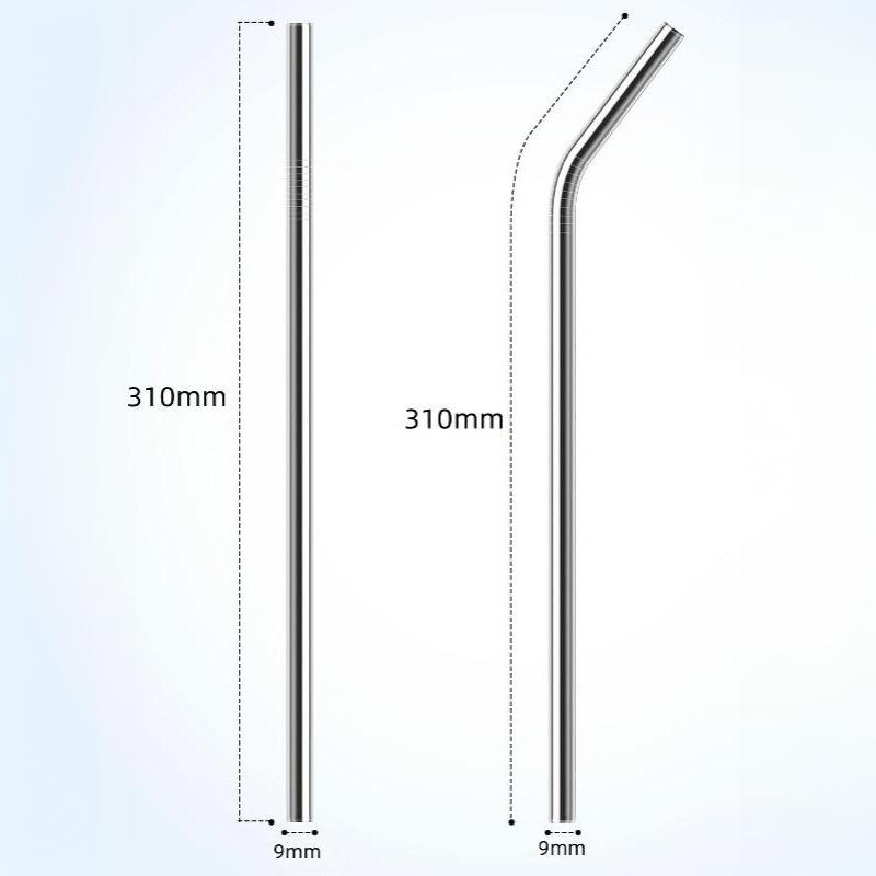 20Pcs Reusable Durable Stainless Steel Drinking Straw For Juice Milk Tea Coffee Silver