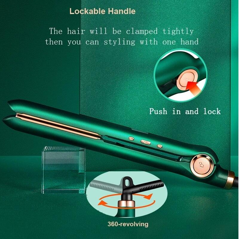 LCD-Display, 3D-Rotationseisen und Lockenstab, 2-in-1-Glätteisen mit negativen Ionen und Keramik-Haarglätter, Multi-Styler für Frauen