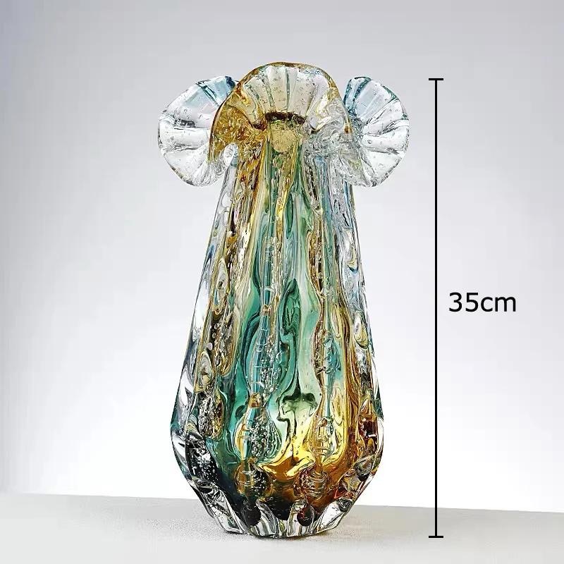 Painted Bubbles Glass Vase Hydroponics Plant Pots Table Decoration Flowers Arrangement Flower Edge Vase Room Aesthetic Decor