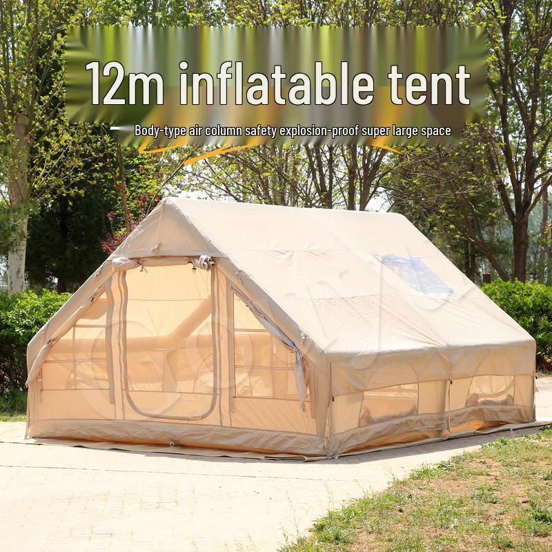 12 Sq Meter Inflatable Camping Tent - Portable Outdoor Cabin Style