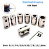 Starre Wellenkupplung 45# Stahl 3/3.17/4/5/6/6.35/7/8/10/12mm Motor-Gelenkverbinder Für 3D-Drucker, Motorzubehör, DIY-Modelle