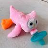 Ciuccio in Silicone con Ciondolo Animale di Peluche per Lattanti e Bambini Piccoli per Alleviare la Dentizione
