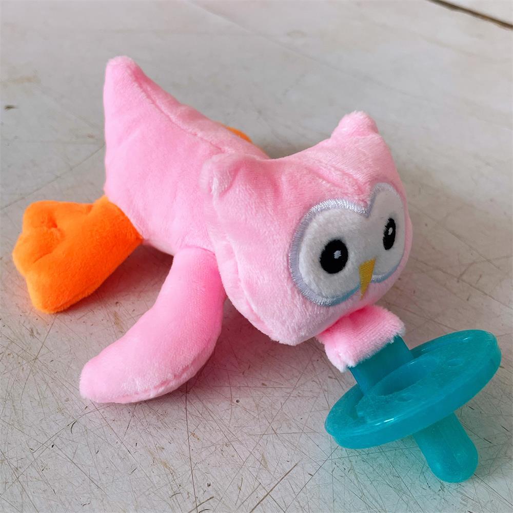 Ciuccio in Silicone con Ciondolo Animale di Peluche per Lattanti e Bambini Piccoli per Alleviare la Dentizione