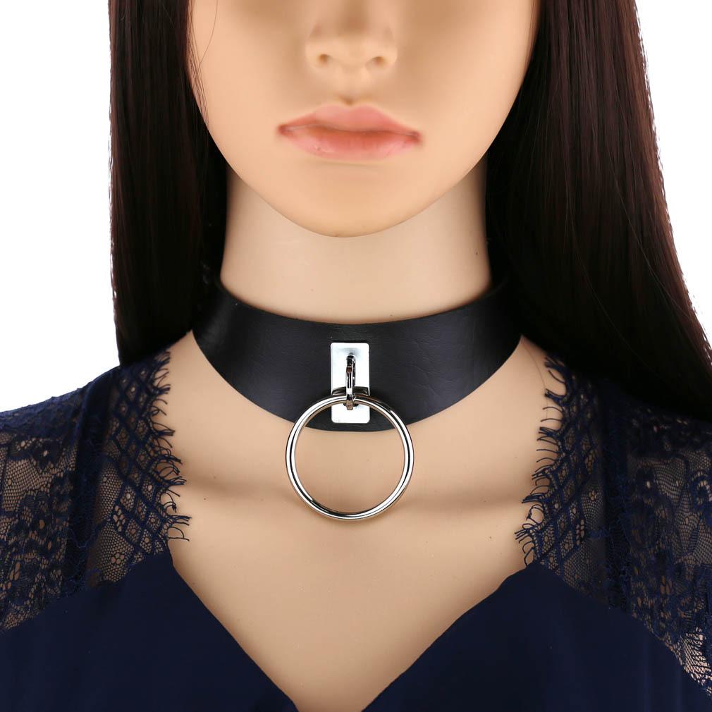 Harajuku Hip-Hop Punk O-Ring PU Leather Necklace Collar