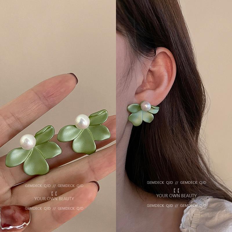 Korean Pearl Tassel Earrings with Silver Needle