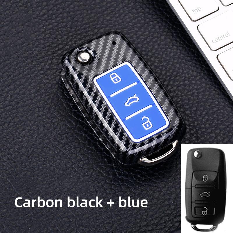 Abs Carbon Car Key Case Cover For Volkswagen Vw Polo Golf Passat Tiguan Beetle Caddy T5 Up Eos Skoda Octavia Seat Leon Altea
