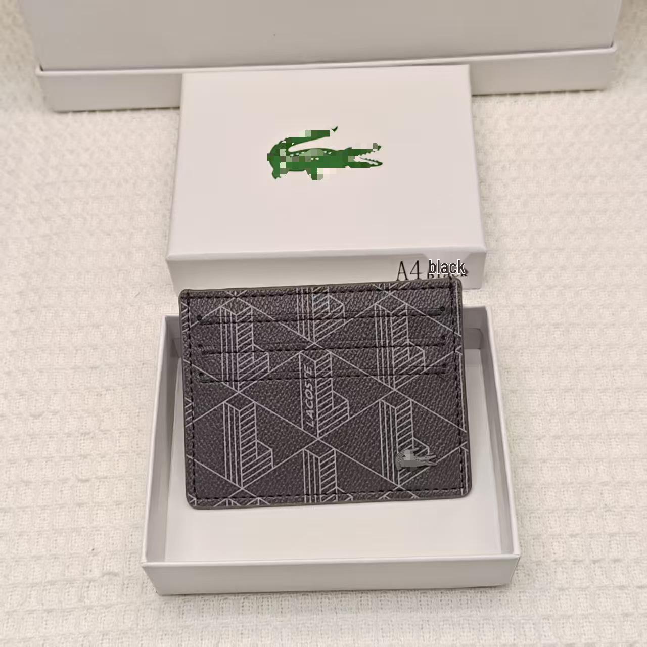 

Модний міні-гаманець для карток зі шкіри в клітинку 2025 10 x 7.8 cm сірий колір