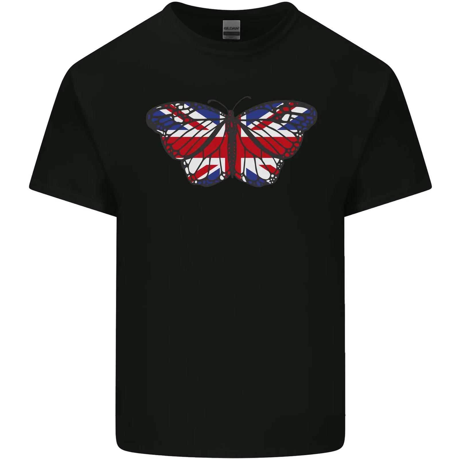 Union Jack Butterfly British Britain Flag Kids T-Shirt Childrens 4XL
