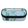 School Pencil Case High Capacity Zipper Closure 300D Polyester with Mesh Pocket Removable Divider and Pen Slots for Everyday Study