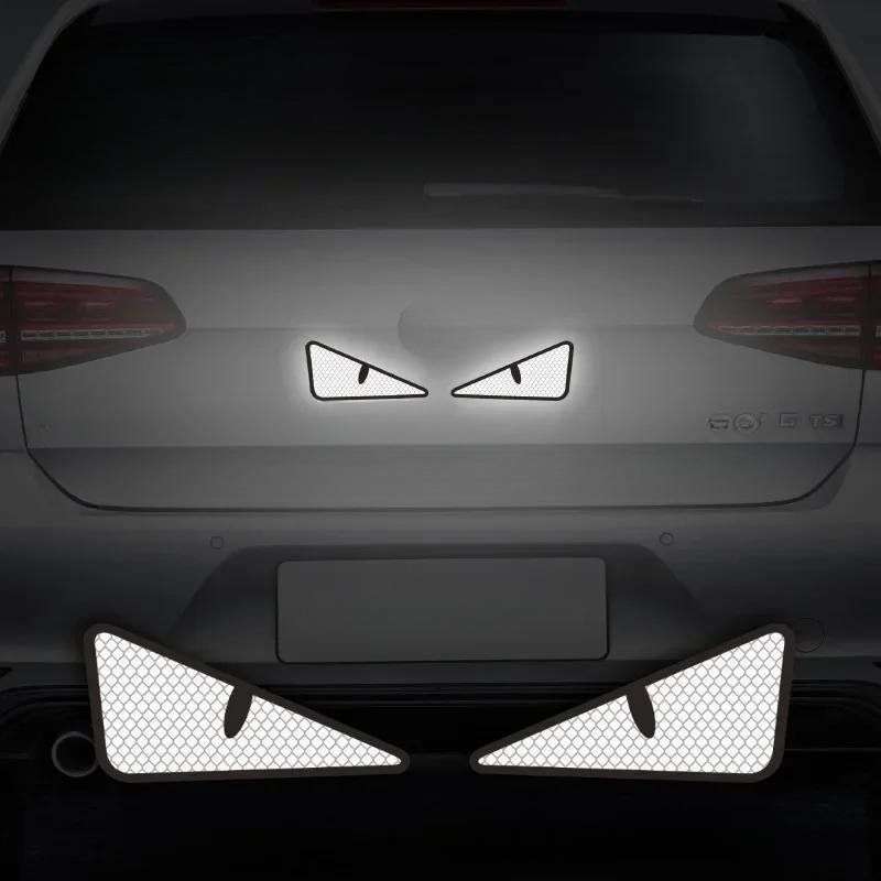 2 piezas Ojos de Gato Diablo Advertencia Cinta Reflectante de Seguridad para Coche Auto Camión Motocicleta Remolque Tira de Advertencia de Seguridad