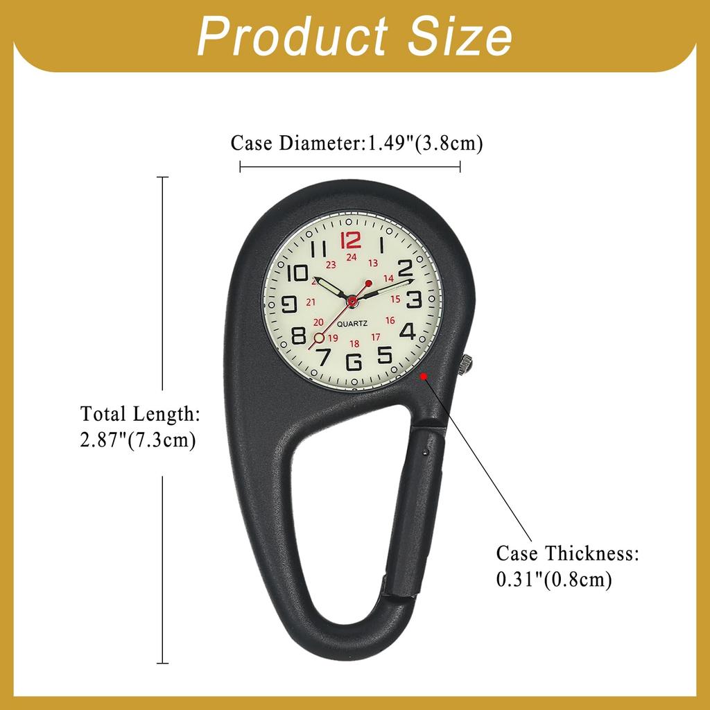 Watch for Outdoor and with Practical Nurse Watch Black Activities, Hiking, Mountaineering, Keychain, Unisex Waterproof, Rainproof, Sports, Luminous,