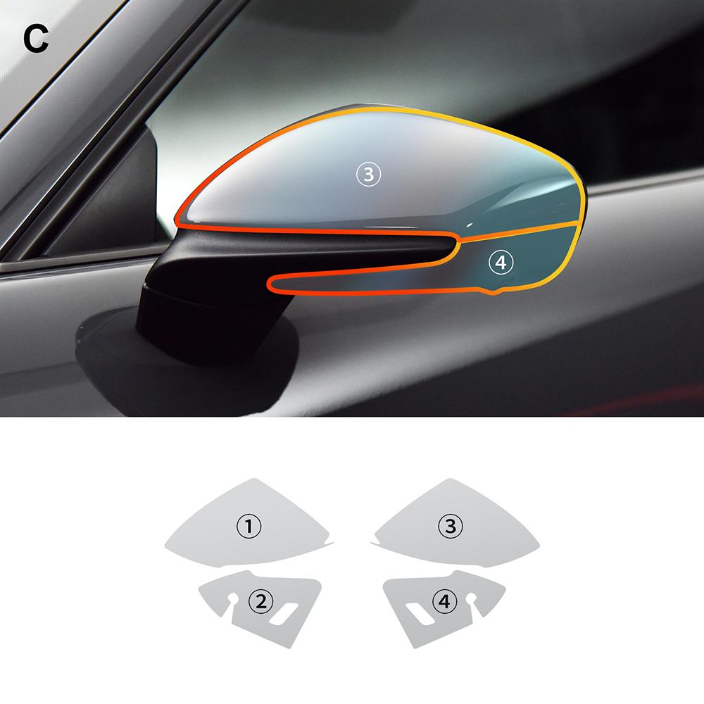 Für Porsche 911 2025 Schutzfolie Auto Scheinwerfer Rückspiegel Folie Getönt Transparent Nachrüst Aufkleber PPF TPU Lackschutz.