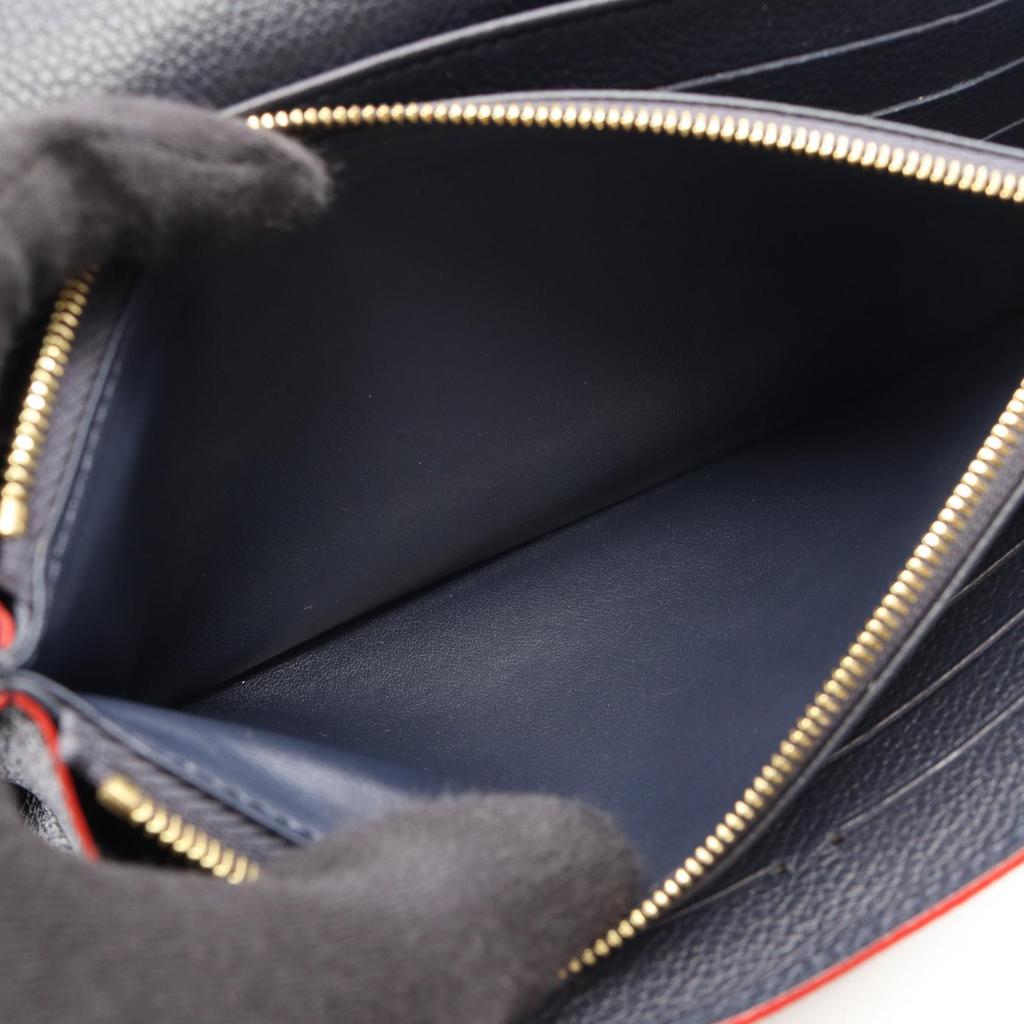Used LOUIS VUITTON Portefeuille Sarah Bifoldpurse M62125 Monogram Empreinte Leather Navy MarineRouge Used Women