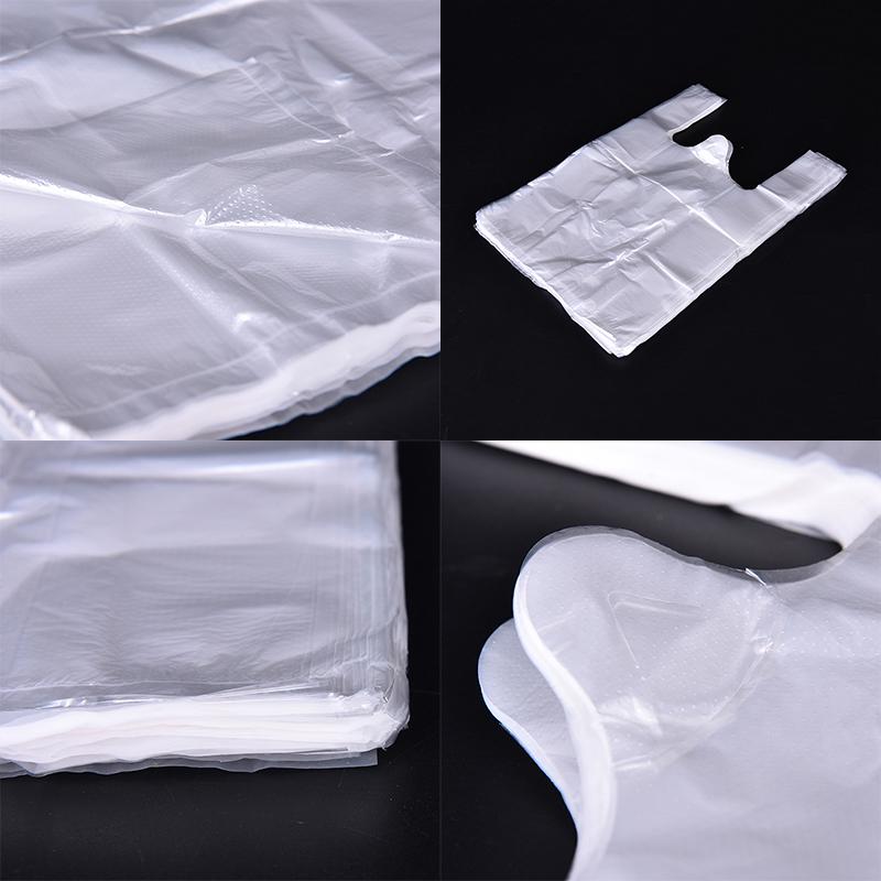 100Pcs Design Plastic T-Shirt Retail Shopping Supermarket Bags Handles Packaging,
