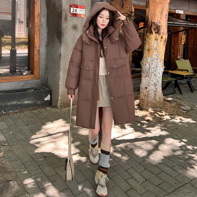 Autumn and Winter New Down Cotton Jacket Women's Mid-length 2025 New Winter Loose Slimming Fashion Hooded Thickened Korean