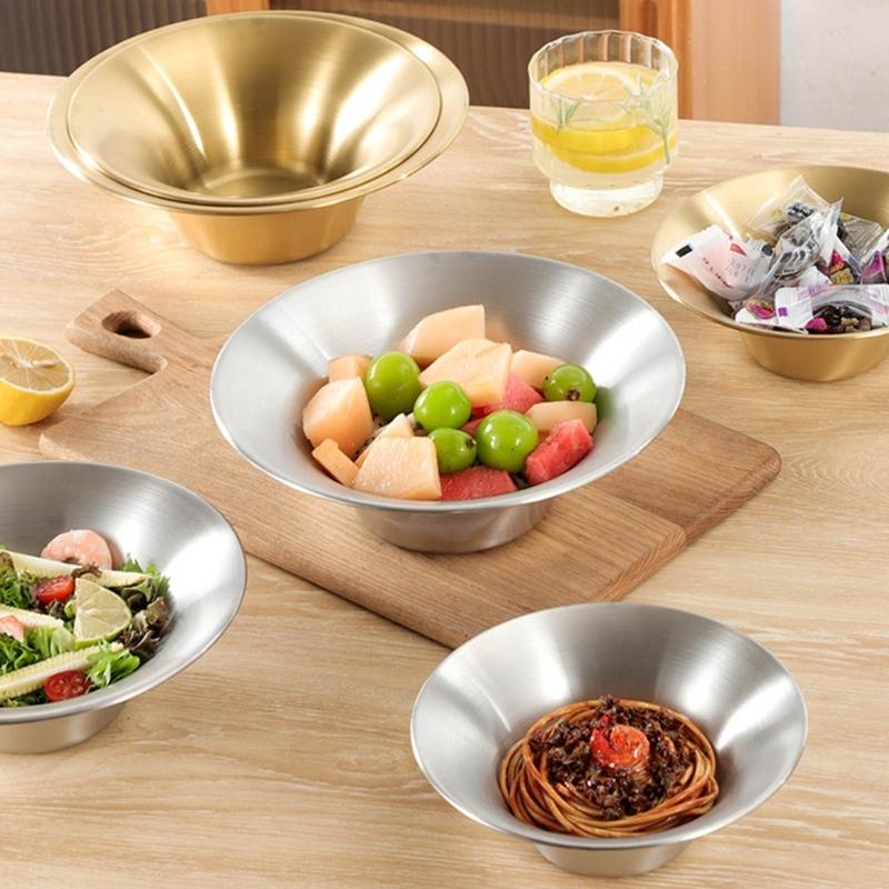Stainless Steels Bowl Antiscalding Mixing Salad Bowl Noodles Pot Kitchen Serving Bowl for Restaurant Home Part Enduring