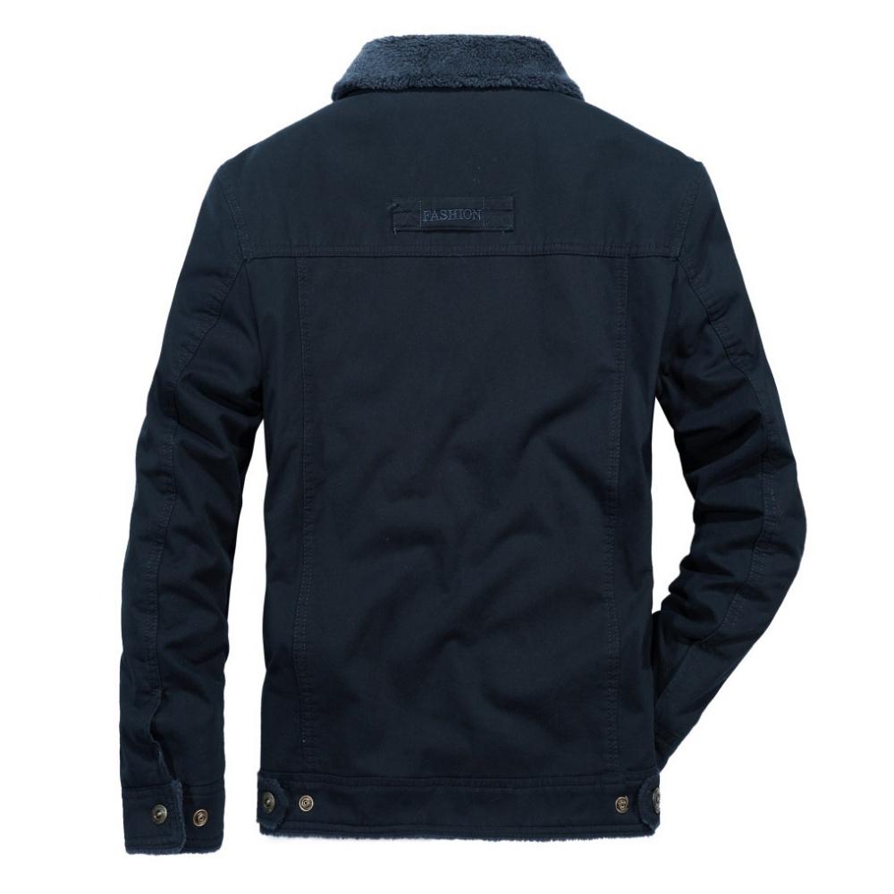 Winter Herren Baumwolle gefütterte Jacke mit dickem Revers Warmer Mantel Mittleren Alters Loose Fit Baumwolle gefütterte Jacke