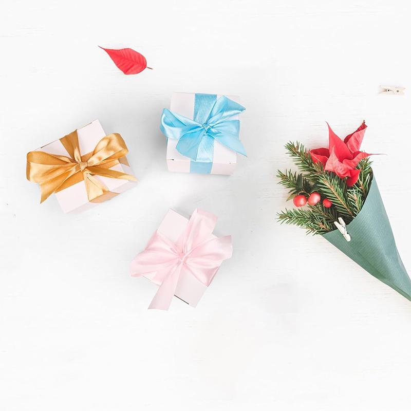 WTEMPO White Paper Small Gift Boxes Foldable DIY Party Treat Boxes Bridesmaid Proposal Boxes Universal Packaging Boxes for Storing Delicate Items