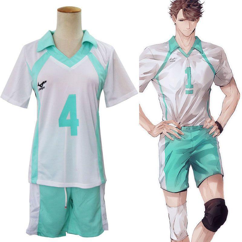 Stilvolle Haikyuu Aoba Johsai Oikawa Tooru Uniform mit atmungsaktiver Hose und Shirt