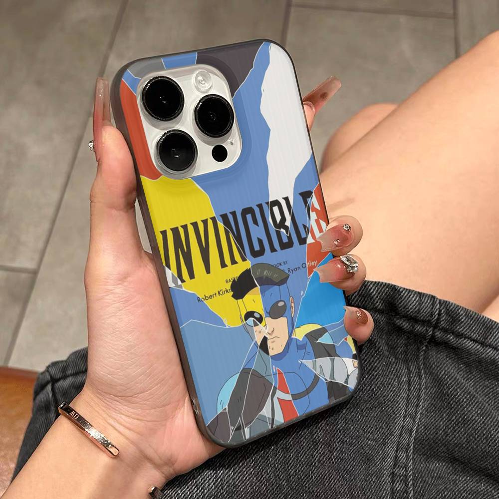 Popular Superhero Series I-Invincible Soft Corrugated Phone Case For IPhone 11 12 13 14 15 16 17 Pro Max Plus Pro