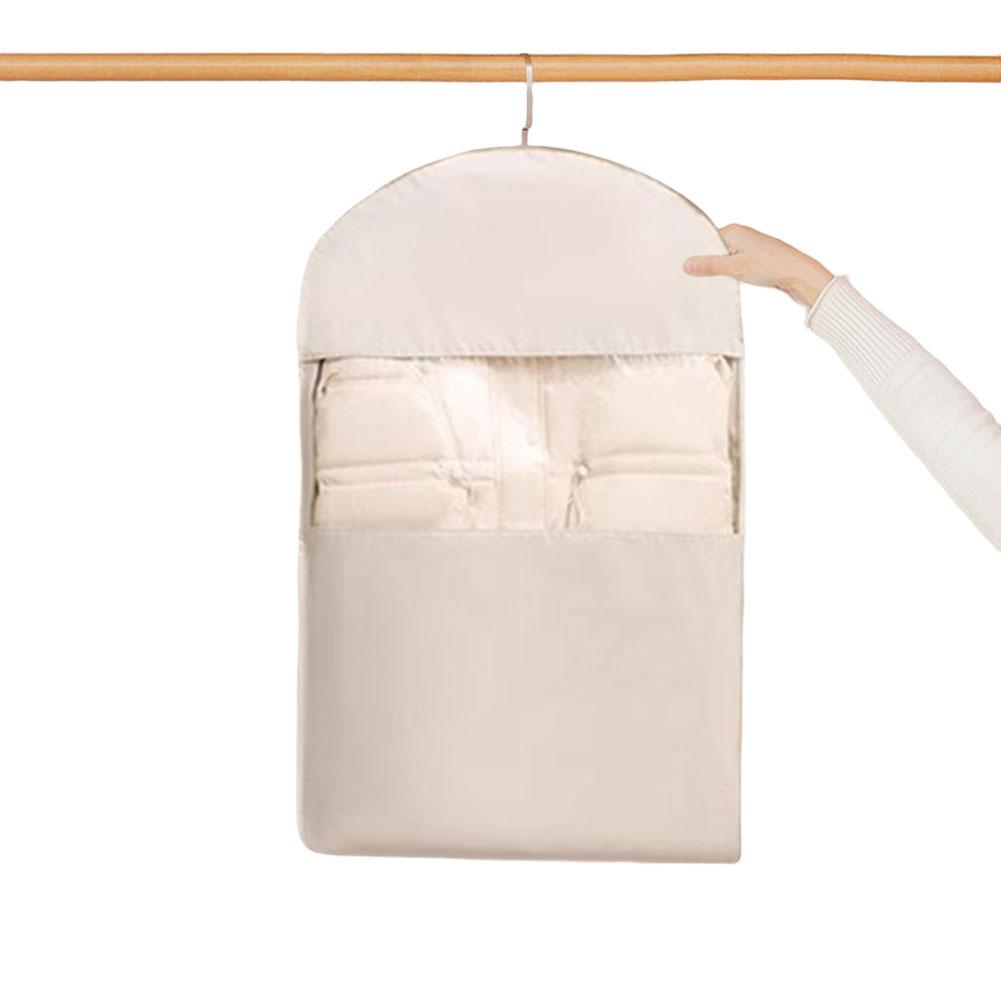 Space Saving Hanging Garment Bag with Self Compression Zipper Space Saver Closet Organizer Coat Storage Bag for Closet Storage
