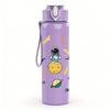 1PC Music Game Doodle Pattern 750ml Color Plastic Sports Water Bottle Leakproof Flip Straw Lid Suitable for Sports Office Home Use