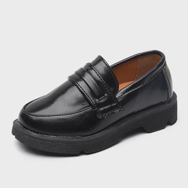 2022 Spring British Style Kids' Non-Slip Loafers - Thick-Soled Leather Shoes for Boys and Girls