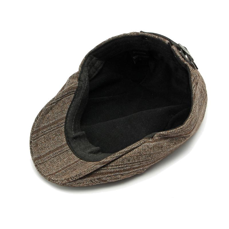 Peaked Cap British Retro Forward Hat Autumn Winter Beret Men's Velvet Warm Cap