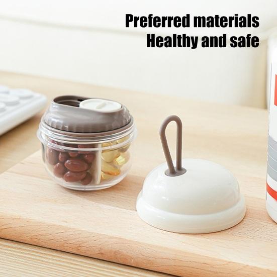 Mini Pill Storage Box with 4 Compartments Clear Visible Portable Travel Pill Case Medication