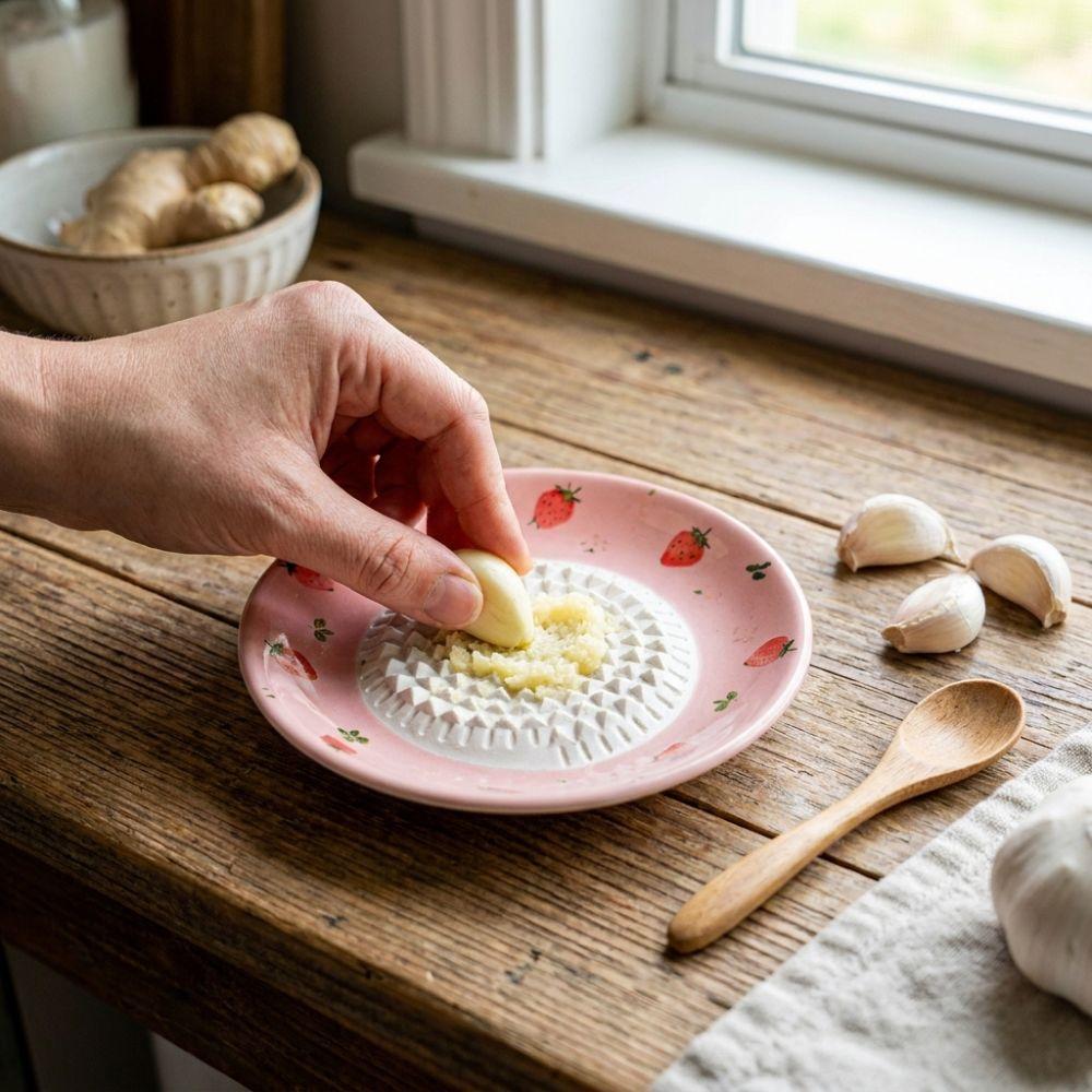 Grattugia Manuale in Ceramica per Zenzero Grattugia Antiscivolo per Frutta Ciotola Schiaccia Zenzero Preparazione Pasti