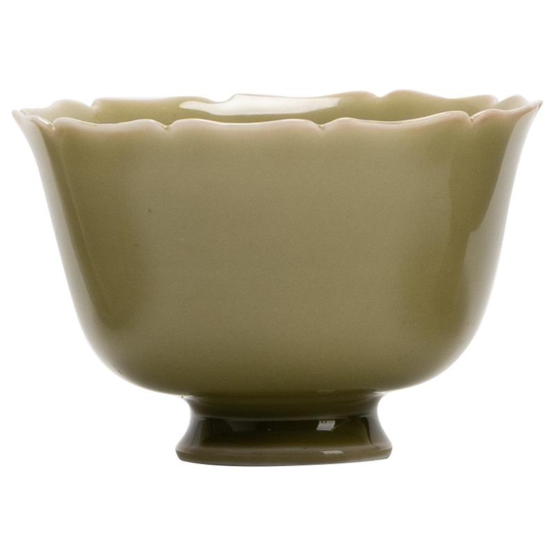 Kiln Handmade Petal Cup Ceramic High Foot Cups Chinese Kung Fu Teacups Household Master Cup Small Tasting Teaware Tea Ceremony