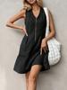 Womens Sleeveless Half Zip Tank Mini Dress Loose Fit Utility Pocket Dress