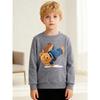 European Sizes Kids' Stylish Round-Neck Pullover, Long-Sleeved Top, Featuring a Cartoon Bear Print, Suitable for Everyday Casual Wear