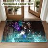 Crystal Velvet Square Rug Custom NameDoors Pattern Non Slip Home Floor Decor Rug