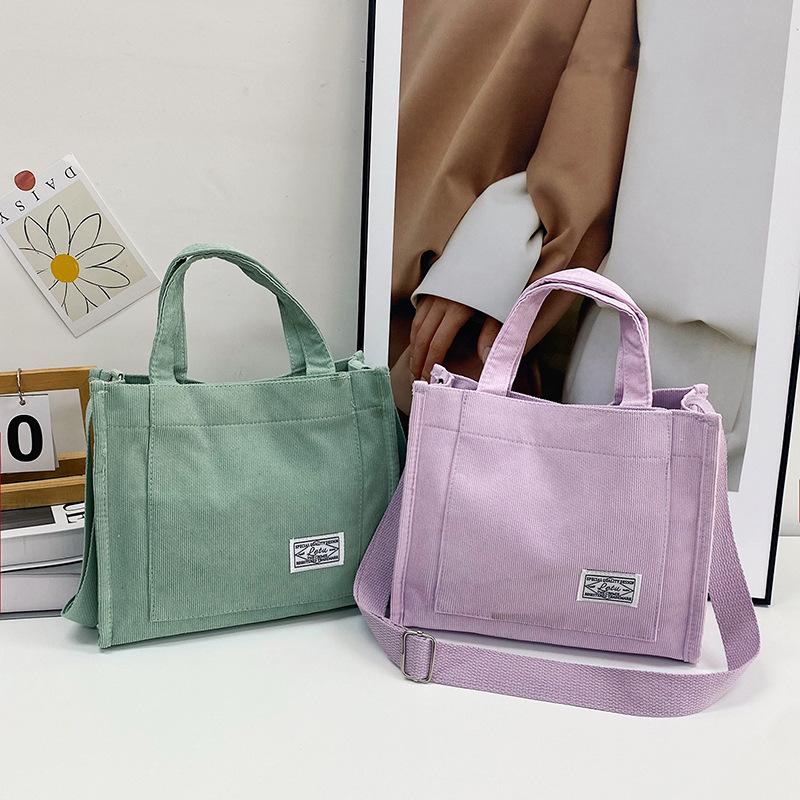 Corduroy Small Square Bag Women's Bag Large Capacity Shoulder Messenger Bag Can Be Printed Logo Handbag
