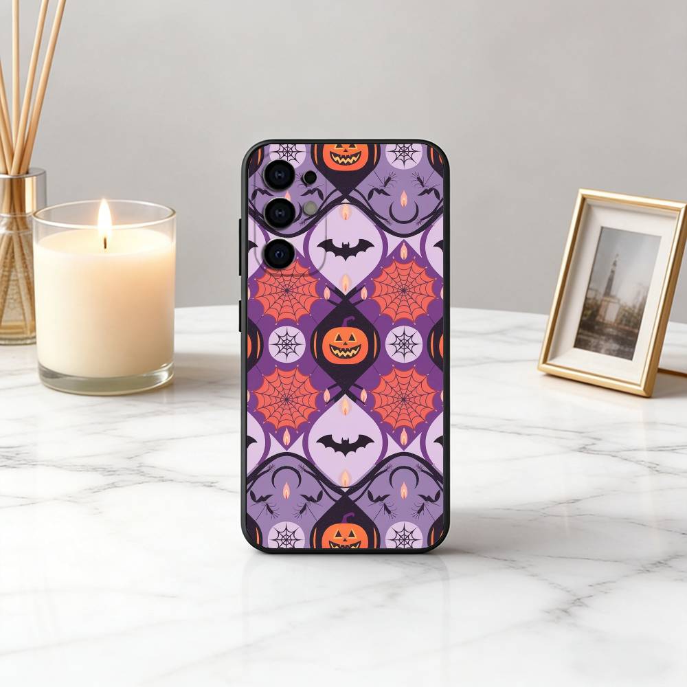 Happy H-Halloween HH Phone Case For Samsung S25,S24,S21,S22,S23,S30,Ultra,S20,Plus,Fe,Lite,Note,10,Black Cover