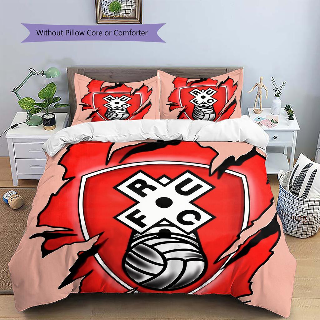 Rotherham United Badge Pattern Bedding Home Decoration Birthday Gift (1 * Duvet Cover + 2 * Pillowcase, Without Core)