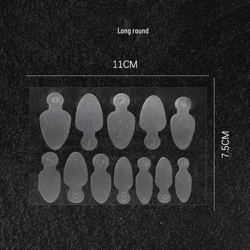 12-Piece French Style Nail Art Crystal Gel Mold Kit - Long, Round, Short, Pointed Stickers with Silicone Mold