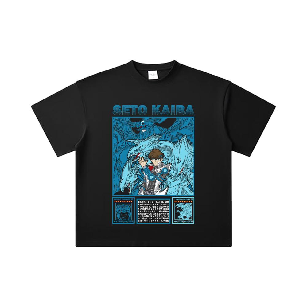 260 GSM Double Yarn 32 Count 100% Cotton Yu-Gi-Oh V6 Seto Kaiba Print Unisex Heavy Cotton T Shirt