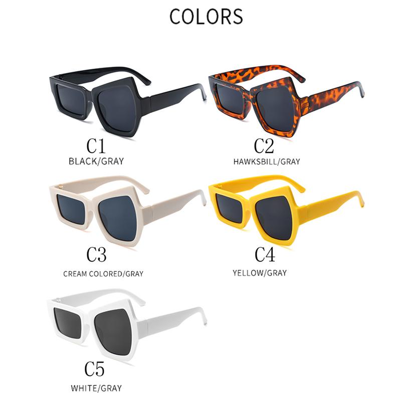 Luxury Brand Men Asymmetrical Square Sunglasses Fashion Designer White Oversized Sun Glasses Women Unique Steampunk Glasses