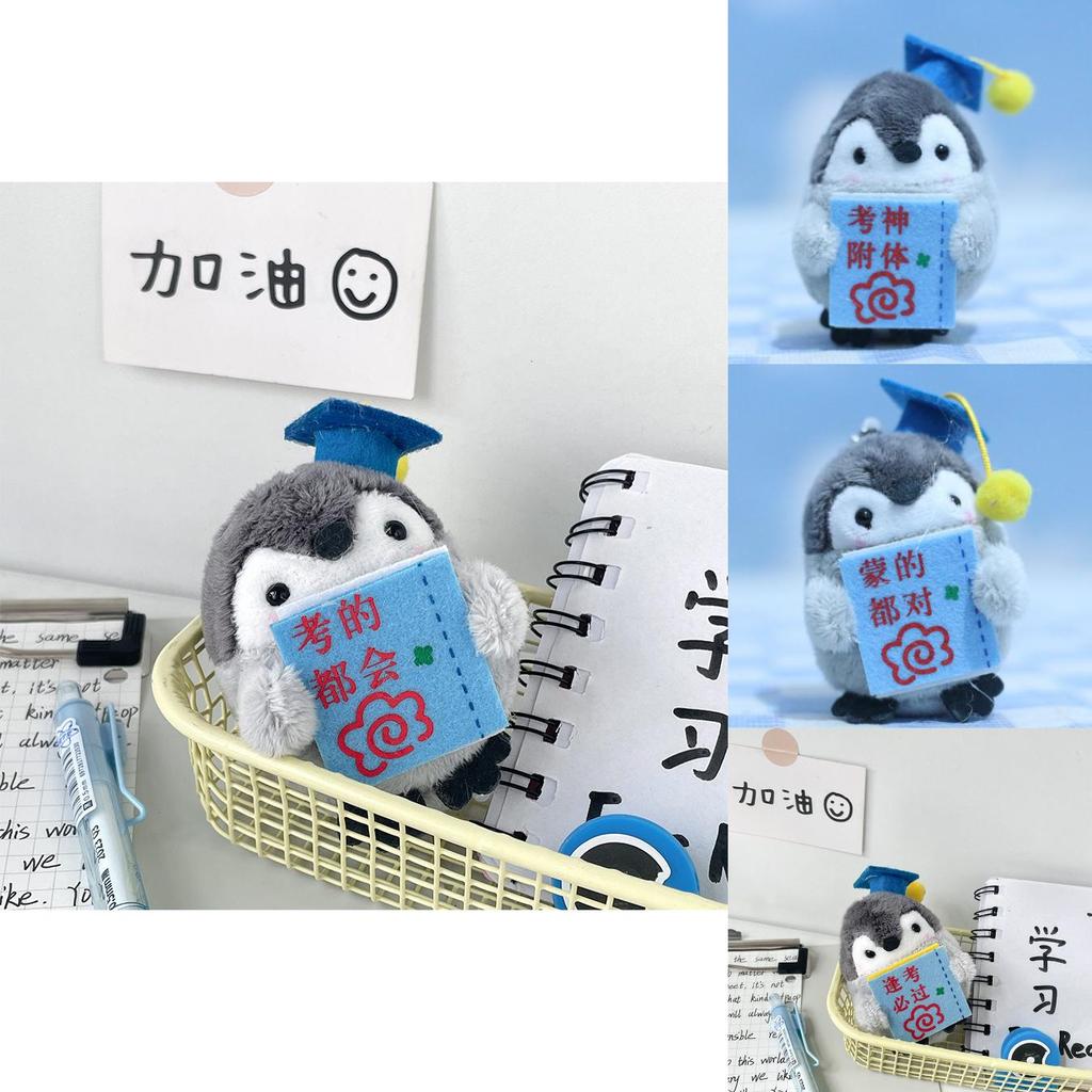 Adorable Penguin Plush Toy Motivational Graduation Gift For Students 8cm Short Plush
