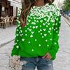 Tops voor Dames 3D Klavertje Vier Print Ronde Hals Lange Mouw T-shirt Herfst Casual Slim Pullover Dames Lange Mouw Top