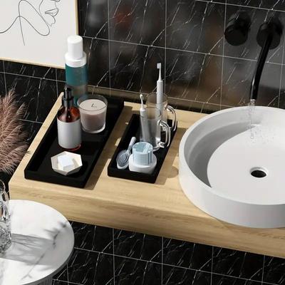 Hand Sanitizer Shampoo Storage Tray Silicone Tray for Bathroom Countertops Jewelry Display Tray for Decorative Storage