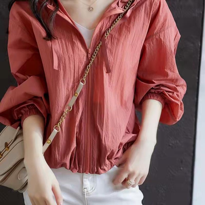 Summer Short Jacket Spring and Summer Thin Hooded Sun Protection Clothes for Women Breathable Sun Protection Clothes for Women