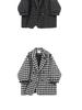 2025 Autumn/Winter Plus Size Women's Plaid Wool Coat - Loose Slim Fit, Mid-Length, Thickened