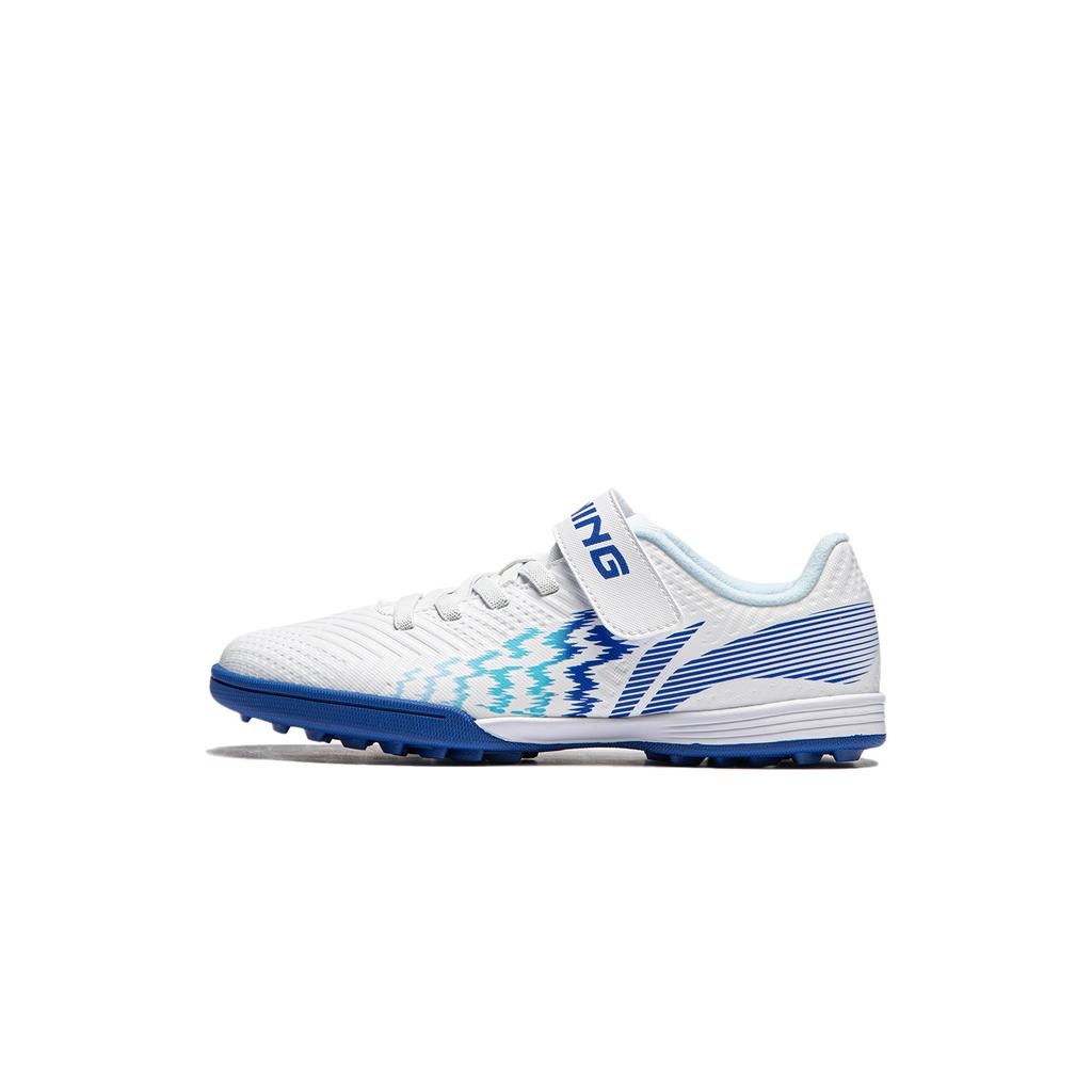 Li Ning Comfortable Versatile Low-Top Kids Football Shoes Kids Footwear White Blue YKGU008-11